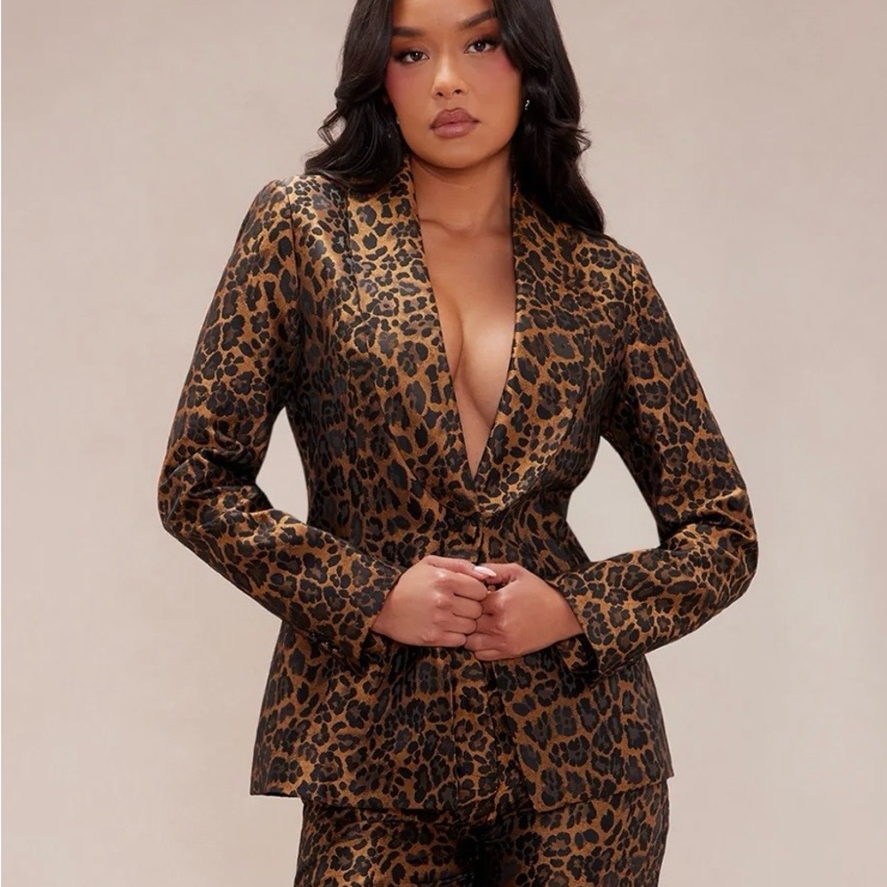 Fashion Nova Leopard Print Blazer